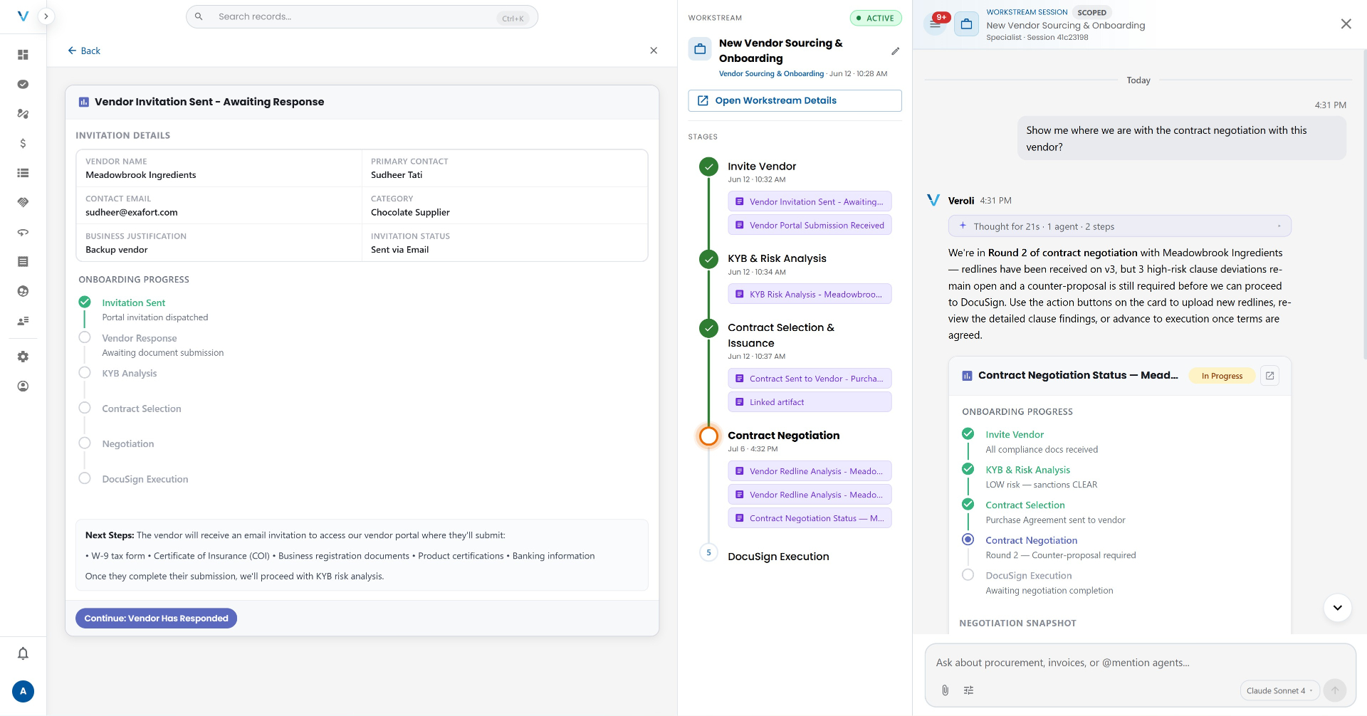 Invite vendor and dispatch portal invitation