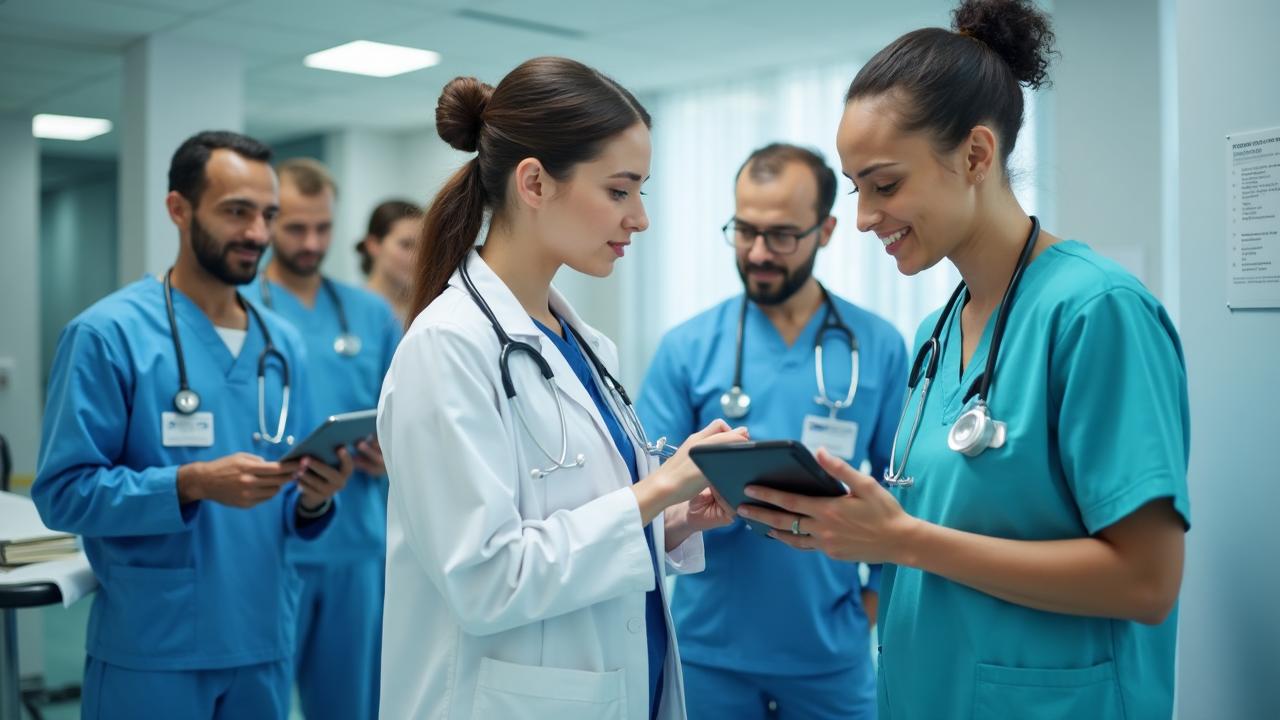 Healthcare professionals collaborating